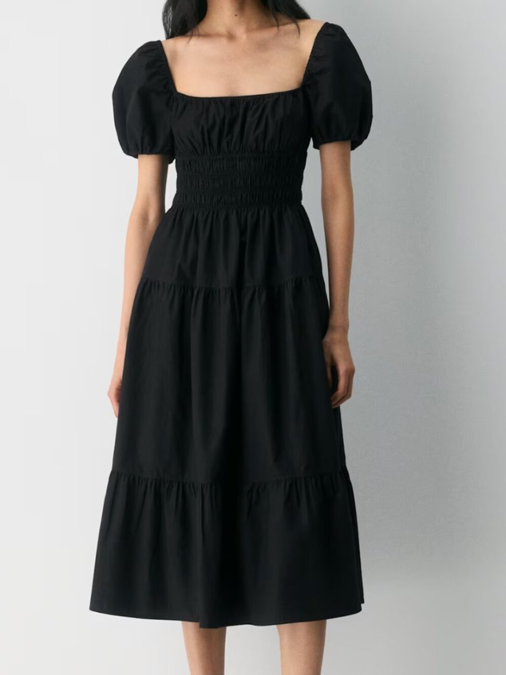 Aritzia Wilfred Allegoria Poplin Midi Dress XXS Black